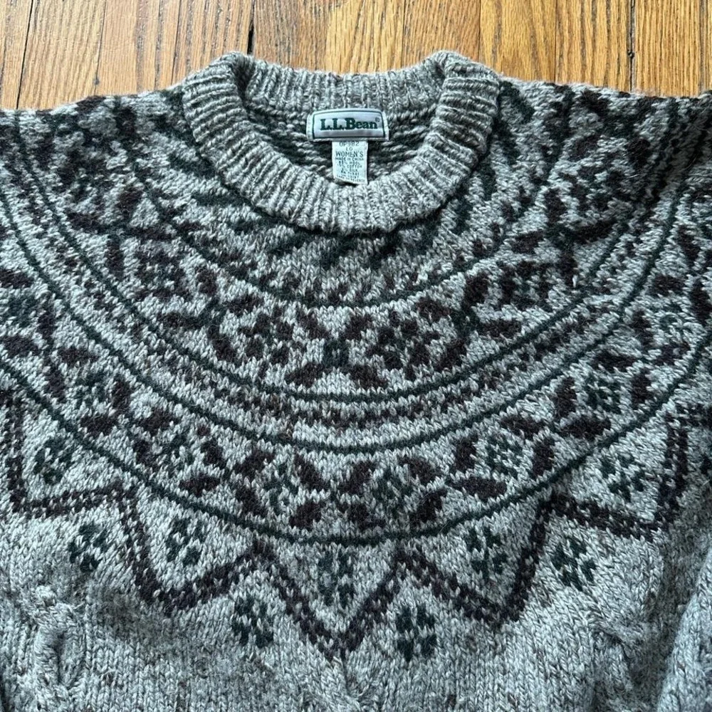 Unavailable-Vintage L.L. Bean Fair Isle Wool Blend Sweater - Picture 4 of 5